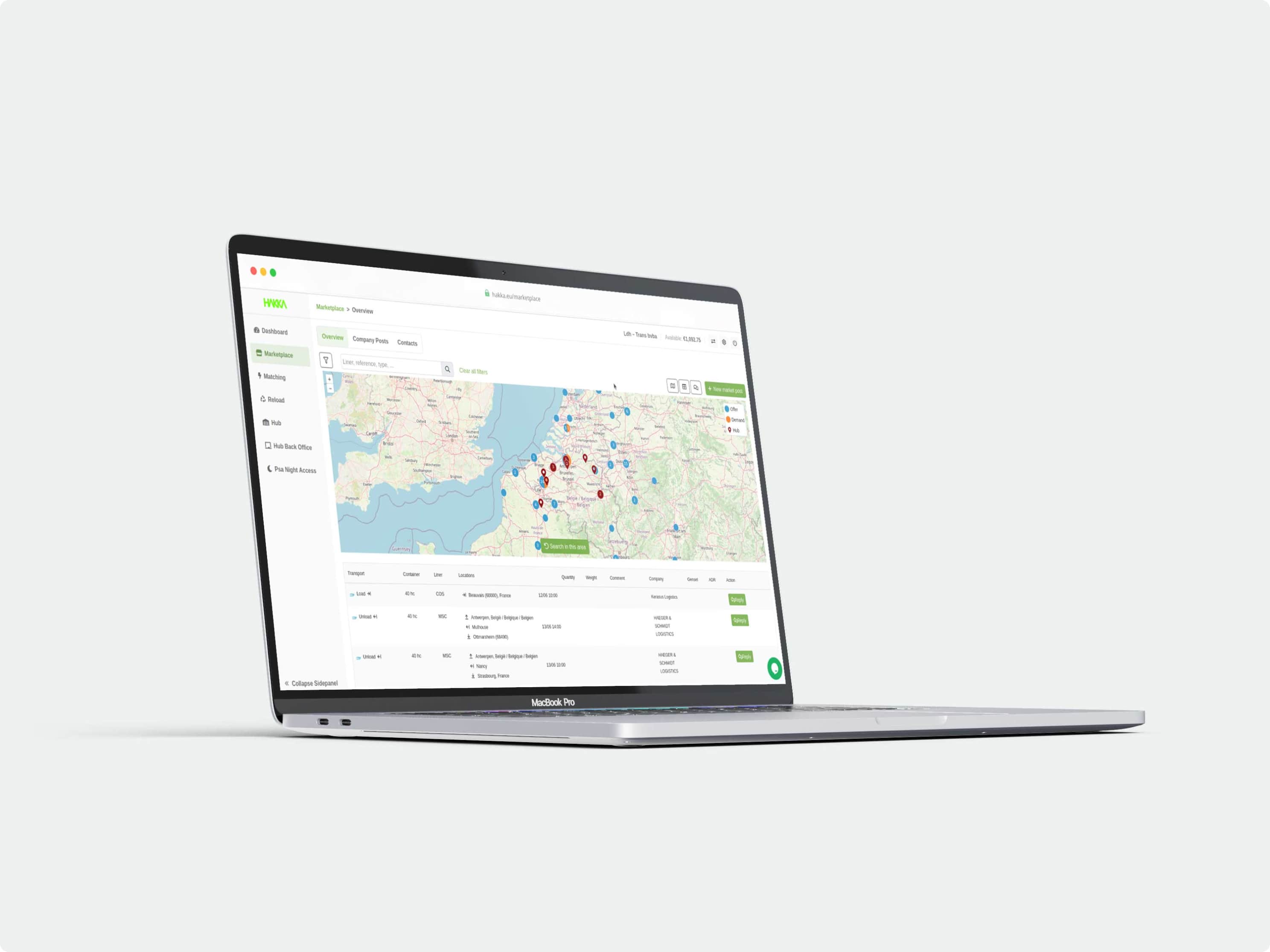 HAKKA Marketplace interface