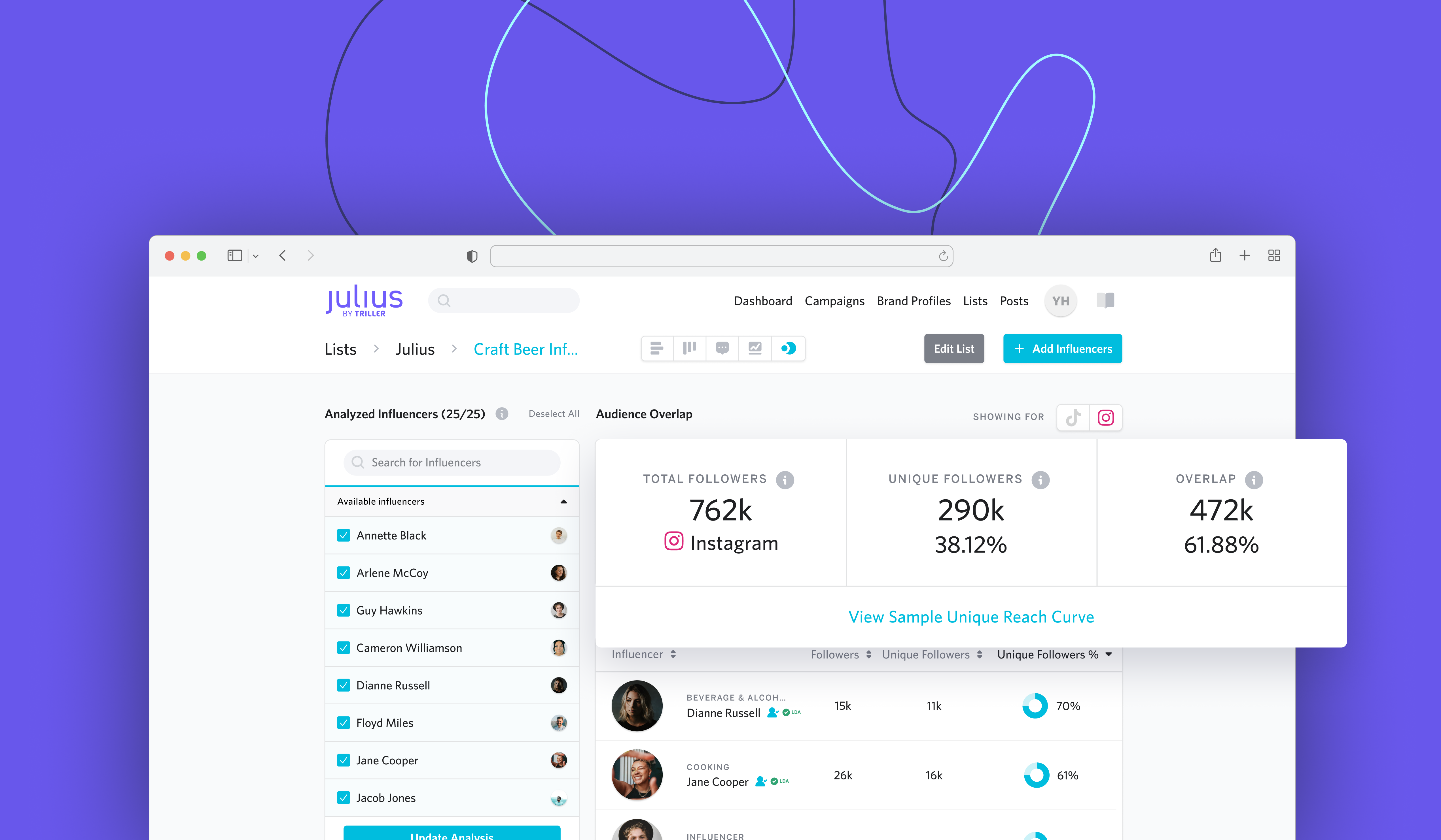 Julius Audience Overlap feature